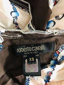 Rare Vtg Roberto Cavalli Early 00s Multicolor Silk Top Xs