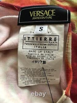 Rare Vtg Versace Jeans Red Heart Print Sleeveless Top S
