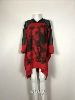 Rare Vtg Vivienne Westwood Anglomania Oversized Red Elephant Print Top Dress OS