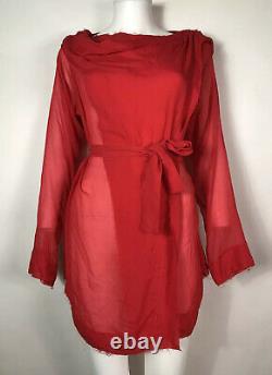 Rare Vtg Vivienne Westwood Anglomania Red Asymmetrical Hood Top M