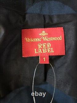 Rare Vtg Vivienne Westwood Blue Black Print Jacket XS
