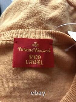 Rare Vtg Vivienne Westwood Orange Knit Logo Top S