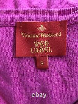Rare Vtg Vivienne Westwood Pink Knit Orb Logo Cotton Knit Top S