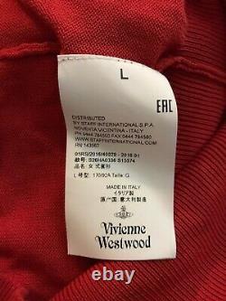 Rare Vtg Vivienne Westwood Red Knit Orb Logo Top L