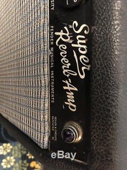 Rare all original 1966 Fender Super Reverb Blackface 4x10 Amplifier Vintage