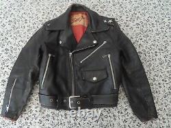 Rare vintage super-jac steerhide leather motorcycle jacket youth no size
