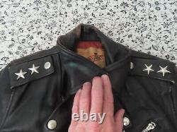 Rare vintage super-jac steerhide leather motorcycle jacket youth no size