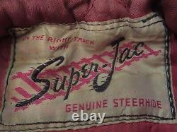 Rare vintage super-jac steerhide leather motorcycle jacket youth no size