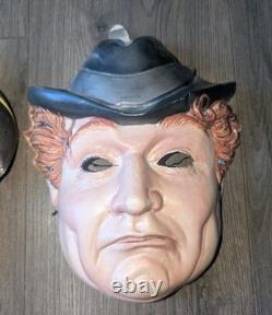 Red Skelton Halloween Mask Costume 1960's Lot Of 3 Super Rare Vintage
