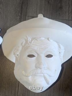 Red Skelton Halloween Mask Costume 1960's Lot Of 3 Super Rare Vintage