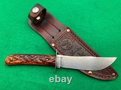 Remington Knife Perfect Bone Rh4 (super Rare With Guard) Vintage Sheath