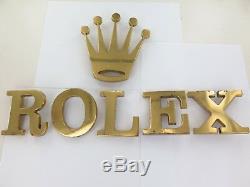 Rolex Super Rare / Vintage / Huge Retailers 6 Piece Brass Wall Sign