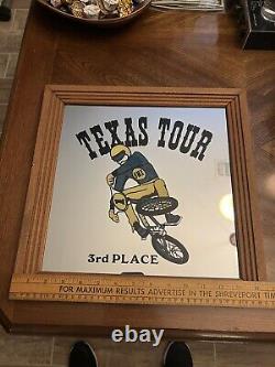 SUPER RARE 1970s Vintage BMX Mirror Sign Award Texas Tour 14.5 x 14.5