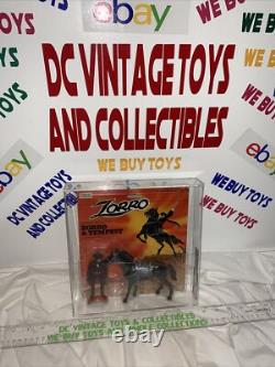 SUPER RARE 1981 Original Vintage Carded Gabriel ZORRO & TEMPEST TWO PACK AFA 70