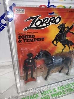 SUPER RARE 1981 Original Vintage Carded Gabriel ZORRO & TEMPEST TWO PACK AFA 70