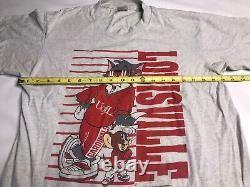 SUPER RARE 1993 90s Vintage Single Stitch Tom Jerry Louisville Cardinals Shirt L