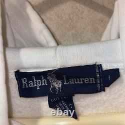 SUPER RARE 80's Vintage Polo Ralph Lauren Iconic Cross Flags Logo White Hoodie L