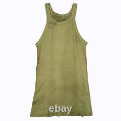 SUPER RARE Authentic Vintage STENCIL STAMPED Military Army Tank Top T-Shirt