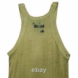 SUPER RARE Authentic Vintage STENCIL STAMPED Military Army Tank Top T-Shirt