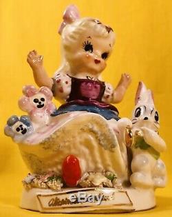 SUPER RARE! Cute 1950s Alice in Wonderland VTG Figurine TMJ Napco Nursery