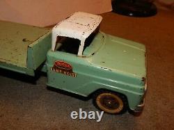 SUPER RARE ORIGINAL! Vintage GREEN 1964 Tonka Toy Ramp Hoist Tow wrecker Truck