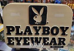 SUPER RARE PLAYBOY Eyewear Lightup Sign Vintage Embossed Plastic Lighted Playboy