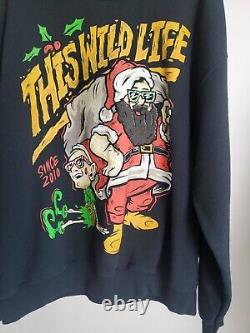 SUPER RARE This Wild Life Gildan sweatshirt sweater Santa pattern Men Vtg Sz L