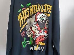 SUPER RARE This Wild Life Gildan sweatshirt sweater Santa pattern Men Vtg Sz L