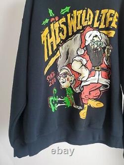 SUPER RARE This Wild Life Gildan sweatshirt sweater Santa pattern Men Vtg Sz L