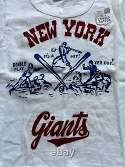 SUPER RARE VINTAGE 1950s NEW YORK GIANTS BASEBALL Child-size Tee Shirt L@@@@K