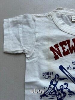 SUPER RARE VINTAGE 1950s NEW YORK GIANTS BASEBALL Child-size Tee Shirt L@@@@K