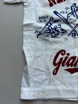 SUPER RARE VINTAGE 1950s NEW YORK GIANTS BASEBALL Child-size Tee Shirt L@@@@K