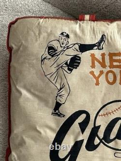 SUPER RARE VINTAGE 1950s NEW YORK GIANTS BASEBALL STADIUM SEAT CUSHION GAME USED