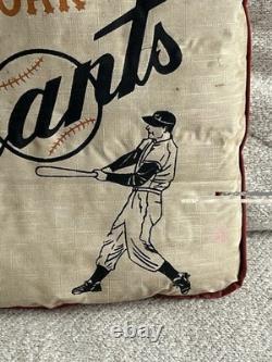 SUPER RARE VINTAGE 1950s NEW YORK GIANTS BASEBALL STADIUM SEAT CUSHION GAME USED
