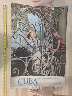 SUPER RARE VINTAGE 1960s CUBA HOSPITALITY TOURISM KORDA PHOTO POSTER ART ARTE