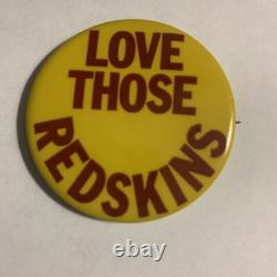 SUPER RARE VINTAGE 70's WASHINGTON REDSKINS PIN BUTTON ORIGINAL