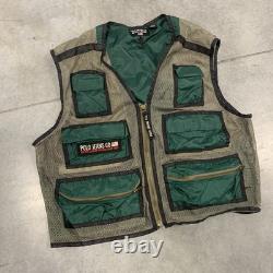 SUPER RARE VINTAGE 90s Polo Jeans Ralph Lauren Mesh Hunting Vest Men's Medium