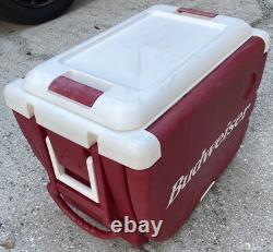 SUPER RARE VINTAGE BUDWEISER COOLER With2 FLIP OUT TABLE TOPS AND 2 CHAIRS