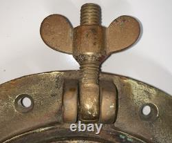 SUPER RARE VINTAGE Nautical Solid Brass 2-Dog Porthole From The Edison Mfg Co