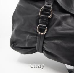 SUPER RARE! VINTAGE Prada Shoulder Bag VITELLO BELT Leather Black