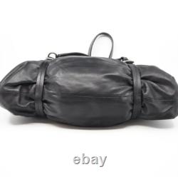 SUPER RARE! VINTAGE Prada Shoulder Bag VITELLO BELT Leather Black