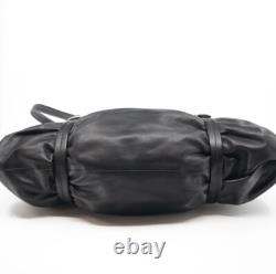 SUPER RARE! VINTAGE Prada Shoulder Bag VITELLO BELT Leather Black