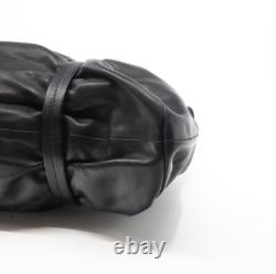 SUPER RARE! VINTAGE Prada Shoulder Bag VITELLO BELT Leather Black