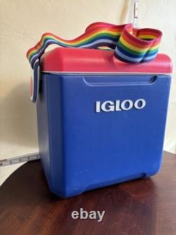 SUPER RARE VINTAGE RAINBOW IGLOO COOLER RETRO 1990s MADE IN USA GREAT CONDITION