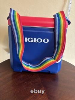 SUPER RARE VINTAGE RAINBOW IGLOO COOLER RETRO 1990s MADE IN USA GREAT CONDITION