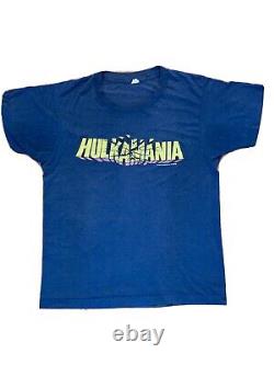 SUPER RARE VINTAGE blue HULKAMANIA SHIRT Size S! WWF WWE Hulk Hogan 80s