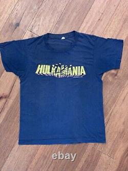 SUPER RARE VINTAGE blue HULKAMANIA SHIRT Size S! WWF WWE Hulk Hogan 80s
