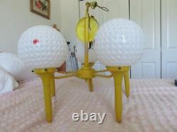 SUPER RARE Vintage 1950's 60's GOLF BALLS on Tees Chandelier Man Cave Light