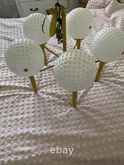 SUPER RARE Vintage 1950's 60's GOLF BALLS on Tees Chandelier Man Cave Light