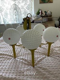 SUPER RARE Vintage 1950's 60's GOLF BALLS on Tees Chandelier Man Cave Light